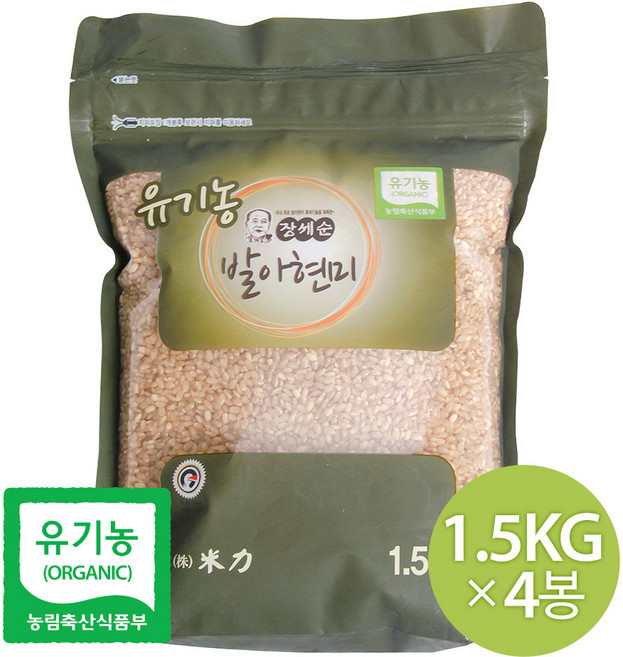 장세순 유기농 발아현미, 1.5kg, 4개