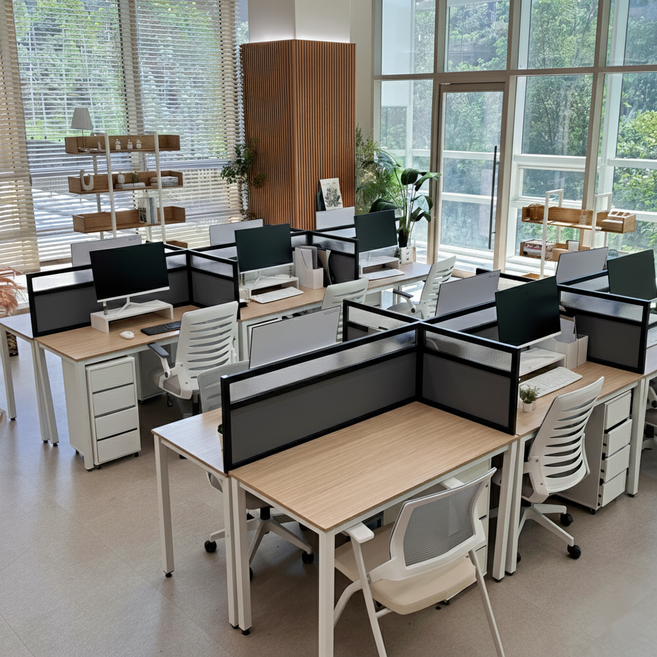 아쿠월 사무실 책상 파티션 높이 600, 다크그레이 가로 1200 x 높이 600