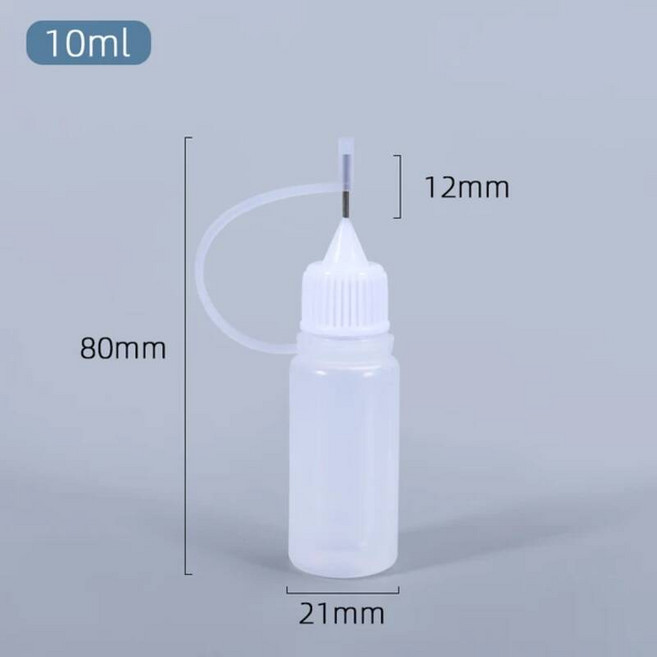 빈병 30ML60ML100ML 빈 PE 플라스틱 접착제 병 스크루 온 뚜껑 짤 수 있는 액체 잉크 오일 스포이드 10 개 [호환], 10 piece, 10ml