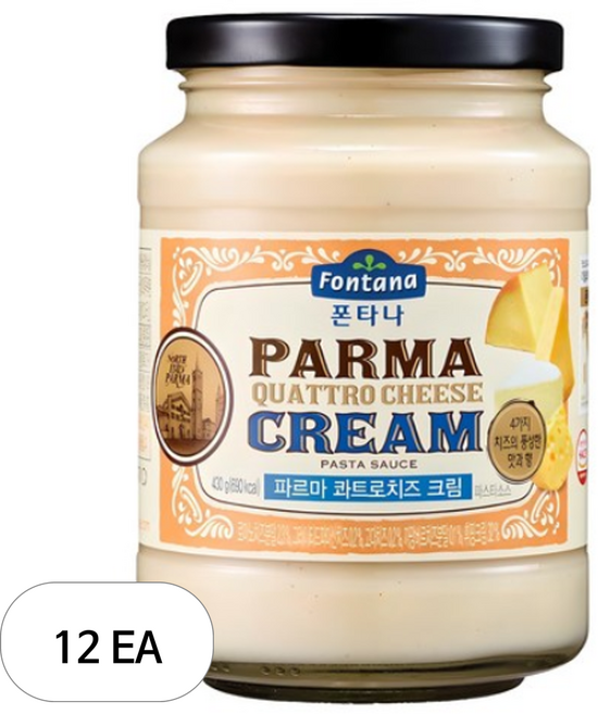 폰타나 파르마 콰트로치즈 크림 파스타소스, 430g, 12개