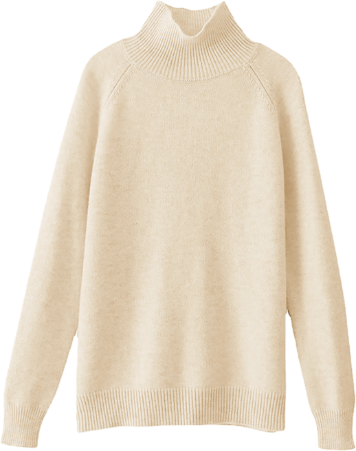 하바우 여성 니트 루즈핏 베이직 비스코스 니트티 반목티 목폴라