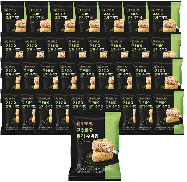 [무료배송/당일출고] 푸라닭 시그니처 소스 주먹밥 고추마요참치, 35개, 100g
