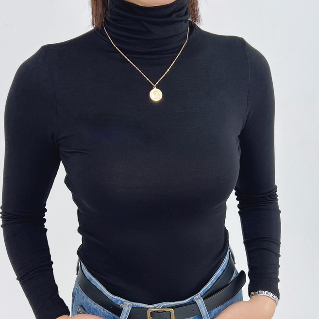 국산 8 컬러 레이어드 폴라티 모달 이너 티셔츠 빅사이즈 목티