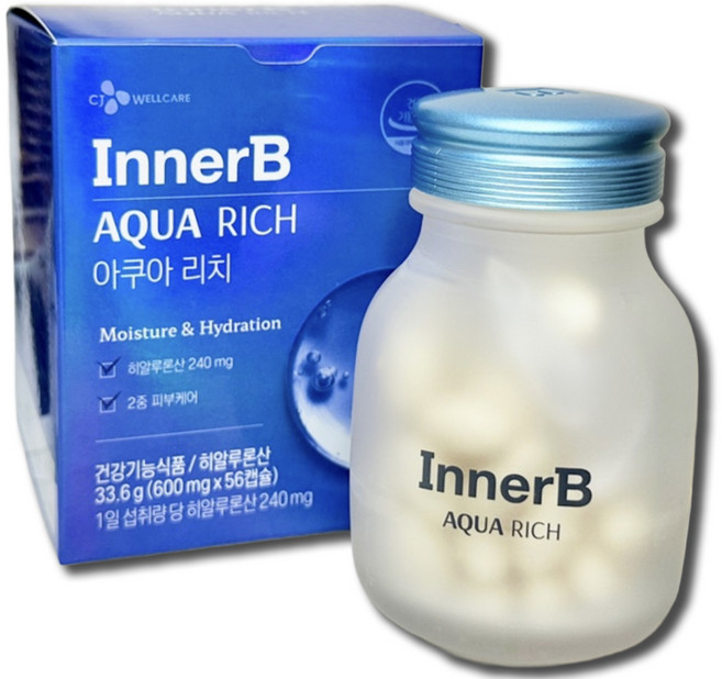 이너비 아쿠아리치 더블업 히알루론산, 2개, 56정