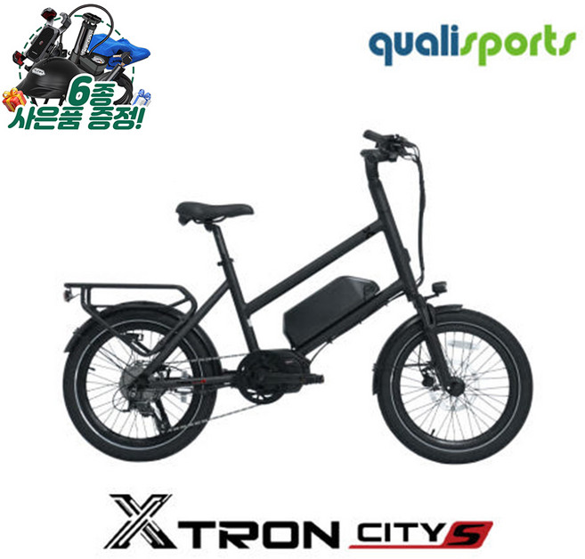퀄리스포츠 엑스트론 시티S 48V 500W 20Ah 미드모터 삼성배터리 전기자전거, 블랙, 알루미늄