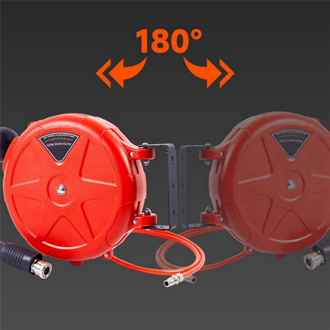 ABKJ-수납식 에어 호스 릴 10M 벽걸이 자동 감김 도구 회전 브래킷 포함 컴프레서 용품, 01 As Shown, 1개