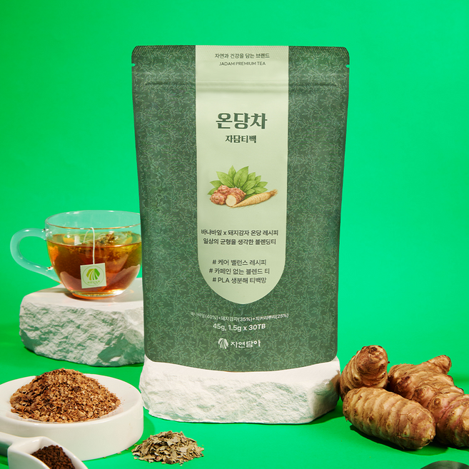 자연담아 온당차 혈당관리차 바나바잎차 돼지감자차 치커리차 블렌딩티 티백 혈당차, 1개, 30개입, 1.5g
