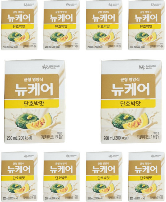 뉴케어 단호박맛 팩 200ml 10개 식사대용 환자 노인 병문안 영양식