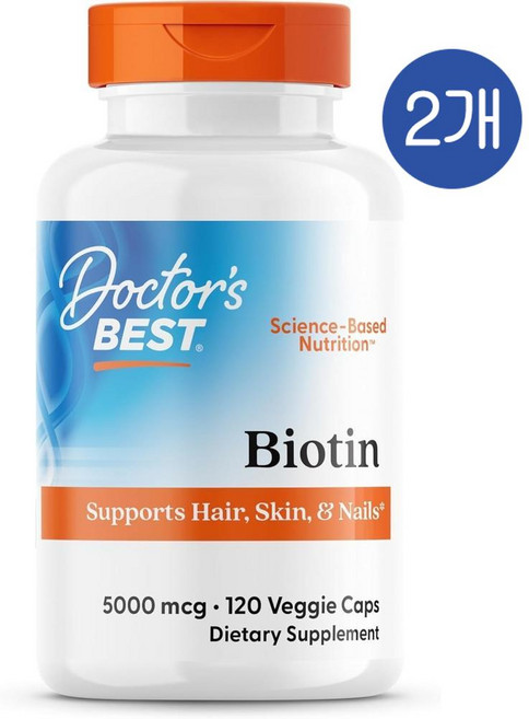 닥터스베스트 비오틴 5000mcg 캡슐 Doctor's Best Biotin, 2개, 120정