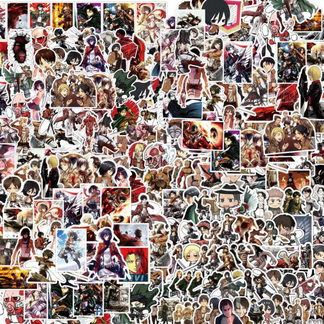 진격의 거인 방수 스티커 203장 중복없는 풀세트 조사병단 리바이 미카사 굿즈 다꾸 선물용, 203개, 혼합색상