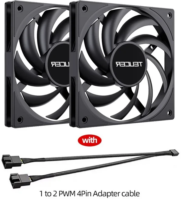 TEUCER UT-12015 PC 케이스 팬 120mm 초박형 냉각 15mm 두께 4핀 PWM 800-2400RPM 무음 CPU 쿨러, 01 AS SHOW, 01 없음 RGB