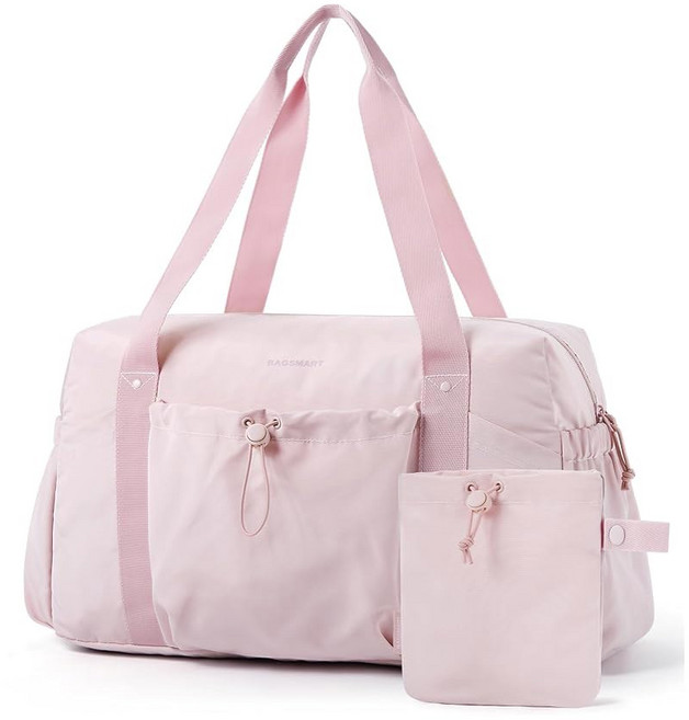 가방 스마트 위켄더백 여행용 신발 포함 더플백 26L 공항 캐리백 스포츠용 헬스장 토트백 여행 필수품 (베이지 언폴딩 가능)