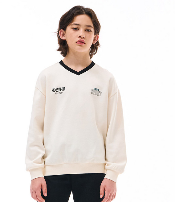 [오션스카이] (본사직영)[2color]주니어 초등 아동용 긴팔티 봄가을 남아 V넥 배색 스포티 맨투맨