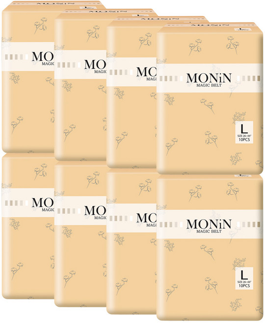 모닌 성인기저귀 매직벨트 테이프형 와이드, 대형, 8개, 10개입