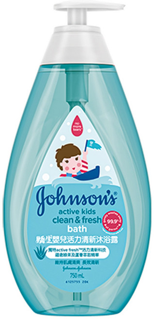 존슨즈베이비 액티브 키즈 클린 프레시 바스 바디 클렌저, 1개, 750ml
