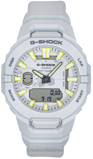 카시오 G-Shock G-Squad 아날로그 디지털 스마트폰 링크 레진 스트랩 화이트 다이얼 쿼츠 GBA-950-7A 200M 남성용 시계