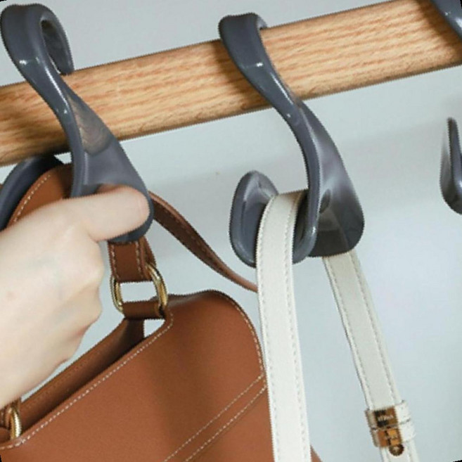 가방 스카프 걸이 옷장 정리 핸드백 넥타이 벨트 모자 다용도 옷걸이형 화이트 그레이, 1개, B 그레이