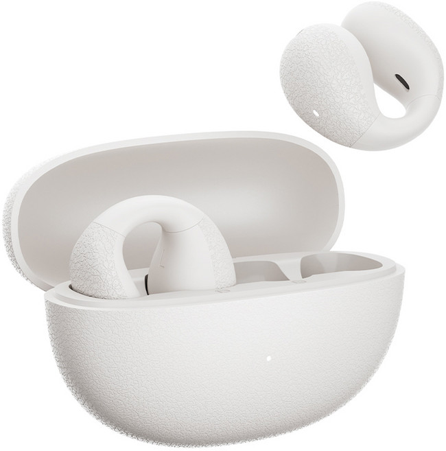 QCY 귀걸이 오픈형 블루투스 이어폰, 화이트, QCY CT01 APP