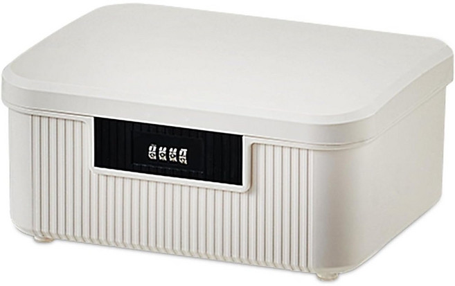 다용도 비밀번호 수납 보관 리빙박스 9L, 베이지, 1개