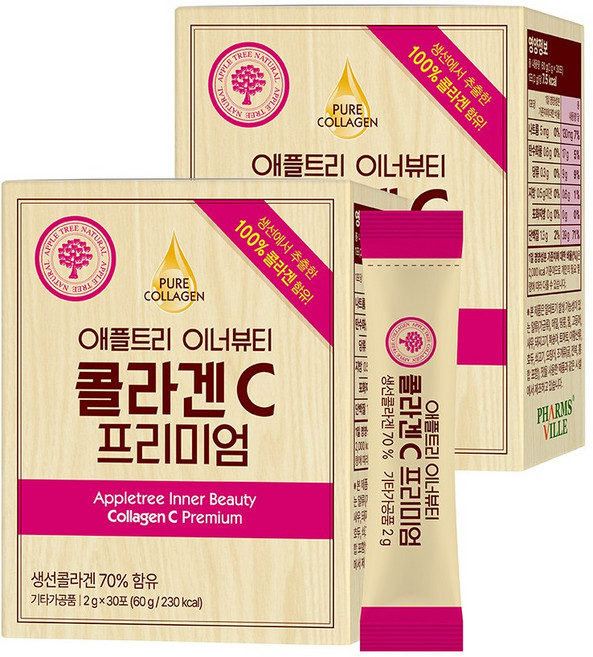 애플트리 이너뷰티 콜라겐C 프리미엄 콜라겐, 30회분, 2개