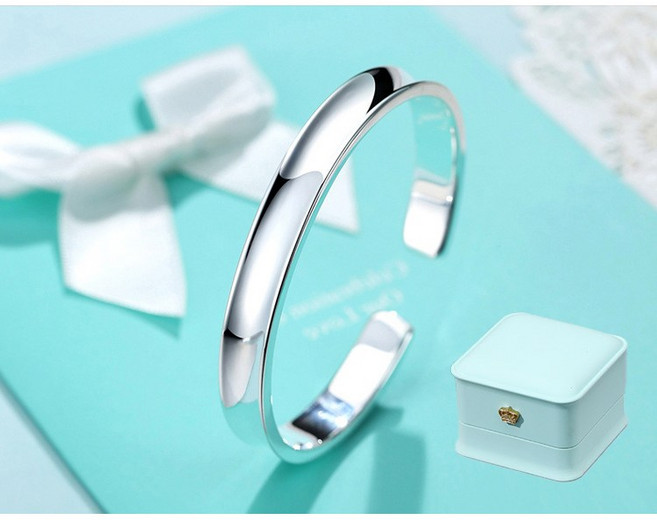 르떼르넬 JSWB054 Silver 기본 베이직 민자 민무늬 리버스 여자 실버 뱅글 팔찌 은팔찌