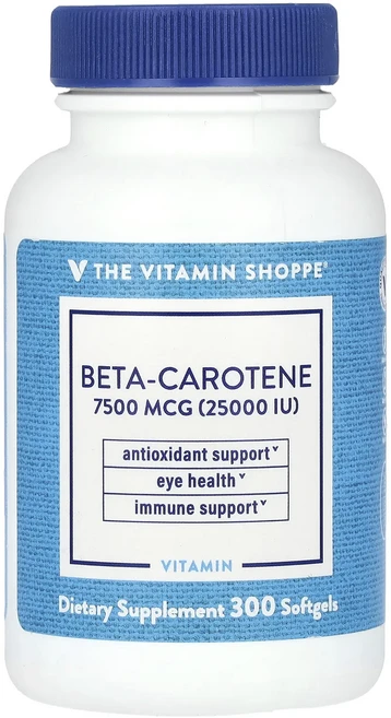 새해 첫좋은선물 The Vitamin Shoppe 베타카로틴 7500mcg(25000IU) 소프트젤 300정 제대로 할인합니다, TheVitaminShoppe베타카로틴7500mcg25, 1개 - 쿠팡