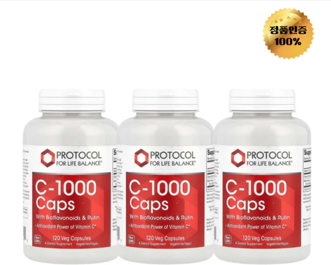 2+1 프로토콜 비타민C 1000 바이오플라보노이드 및 루틴 함유 베지 캡슐 120정, 3개, 120회분 - 쿠팡