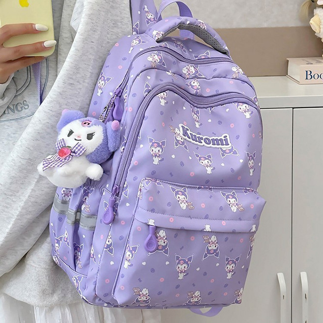 산리오 캐릭터 대용량 백팩 캐주얼 책가방 소풍 배낭 가방 인형 키링 증정