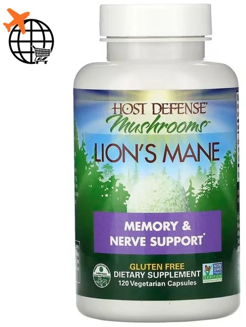 Host Defense Lion's Mane Capsules 호스트 디펜스 노루궁뎅이 120베지캡슐, 1, 1개, 120정 - 쿠팡