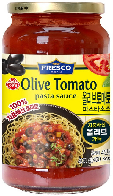 오뚜기프레스코 올리브 토마토 파스타소스, 600g, 3개
