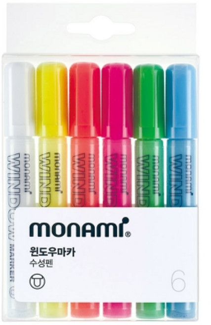 6위 - 모나미 윈도우마카6색세트 분 노 주 연 하 흰, 1개, 6g