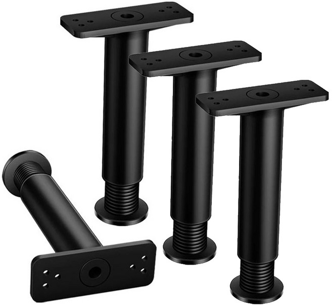 아이베란다 침대다리 보강 높이조절발, E(200-370mm), 4개, 블랙