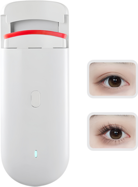 NUVO 4세대 히팅뷰러 미친 속눈썹 고데기 C타입 충전식, 화이트