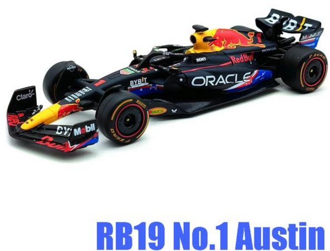 2024 Bburago F1 143 BWT 알파인 A524 2 색 블루 핑크 합금 미니어처 다이캐스트 모델 10 31 포뮬러 자동차 모델 장난감 선물 신제품, [14] RB19 No.1 Austin