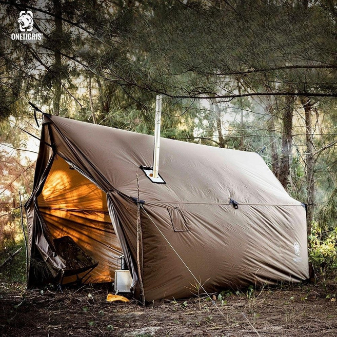원타이거 오토캠핑 대형 캠핑 화목 난로 쉘터 텐트 TEGIMEN 핫텐트