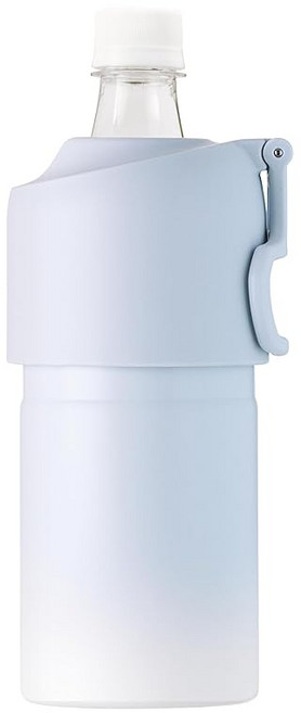 아틀라스 페트병 홀더 그라데이션 물병 보냉 페트병 쿨러 500ml 650ml 진공단열 접기 핸들 손잡이 포함 보틀인 보틀 블루 아이스 ABIB-EIC, 1개