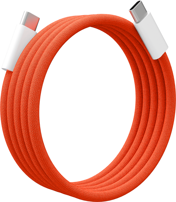 마치네 고속충전 마그네틱 케이블 CtoC C타입 PD 자동정리 엉킴방지, 오렌지, 1개, 1m