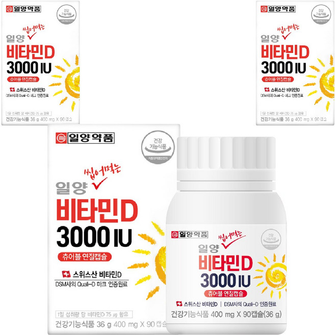 일양약품 일양 씹어먹는 비타민D 3000IU, 3개, 36g
