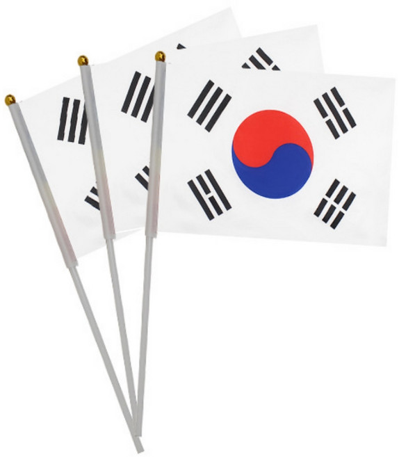 하하팝 미니국기 천수기 응원 행사 여행용, 3개, 태극기