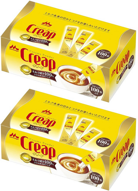 모리나가 유업 크리프 크립 creap 스틱 100개 X 2개 우유 크림 파우더, 100개입, 3g