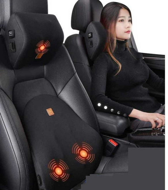 자동차 쿠션안마기 진동 목쿠션 허리 전동 마사지기, 진동입자 마사지 브라운 싱글 요추받침04, 상세페이지 참고