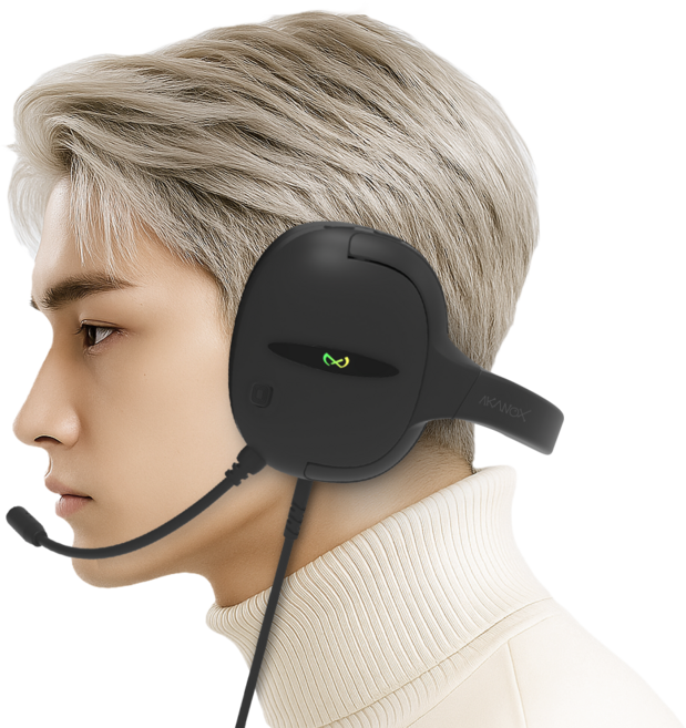 녹스 게이밍 헤드셋 7.1채널 노이즈캔슬링 고감도 마이크, 블랙, AKAN-1