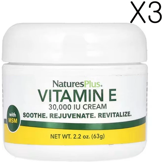 네이처스플러스 MSM이 함유된 비타민 E 크림 30 000 IU 2.2 oz (63 g), 3개, 63g - 쿠팡