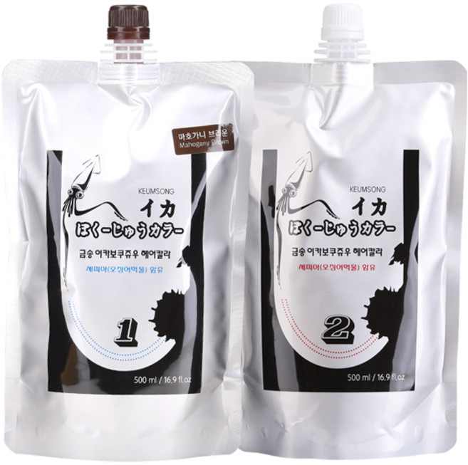 뉴겐 금송 이카보쿠쥬우 오징어먹물 헤어칼라 새치커버 염색약, 마호가니브라운, 1개