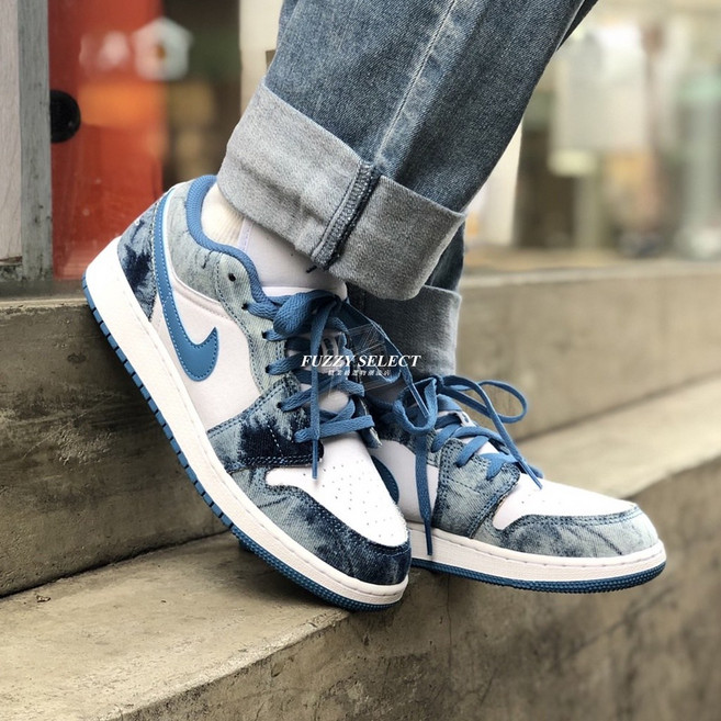 Air Jordan 1 Low GS 丹寧 水洗藍 牛仔 運動鞋 DM8947-100, 1個, 下單後請注意商品諮詢訊息