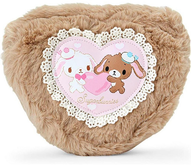 산리오 슈가버니즈 헤이세이 하트 파우치 캐릭터 후와후와 푹신 포켓 굿즈, 1개
