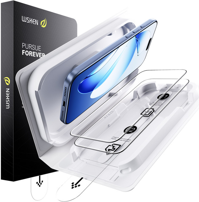 WSKEN AR필름 초고화질 무반사 9H 액정보호필름 지문방지 + 이지툴, 2개