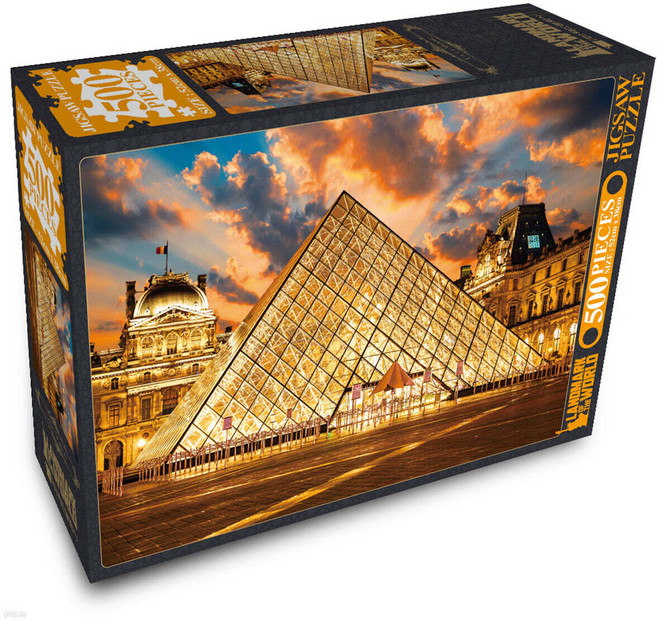 랜드마크 풍경 직소퍼즐 500조각 성인 취미 퍼즐, 1개, 루브르 박물관, 500피스