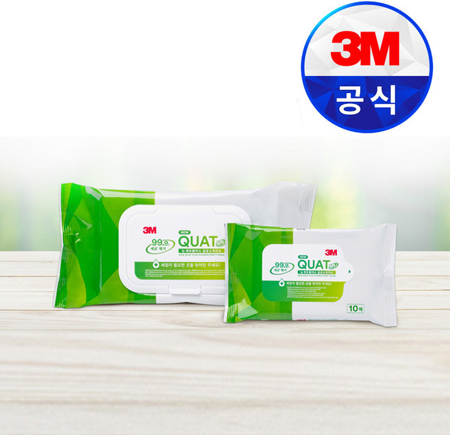 3M 쿼트플러스 소독 살균 티슈 80매 물티슈X10개 세트 /제균티슈/항균물티슈/생활위생용품/99.9%세균제거, 80개입, 10개
