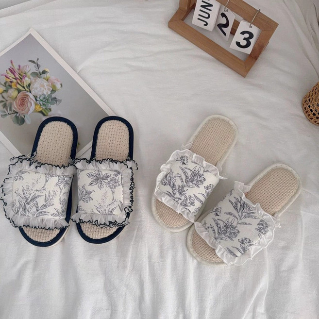 다나모인 클래식 가든 레이스 거실 실내화